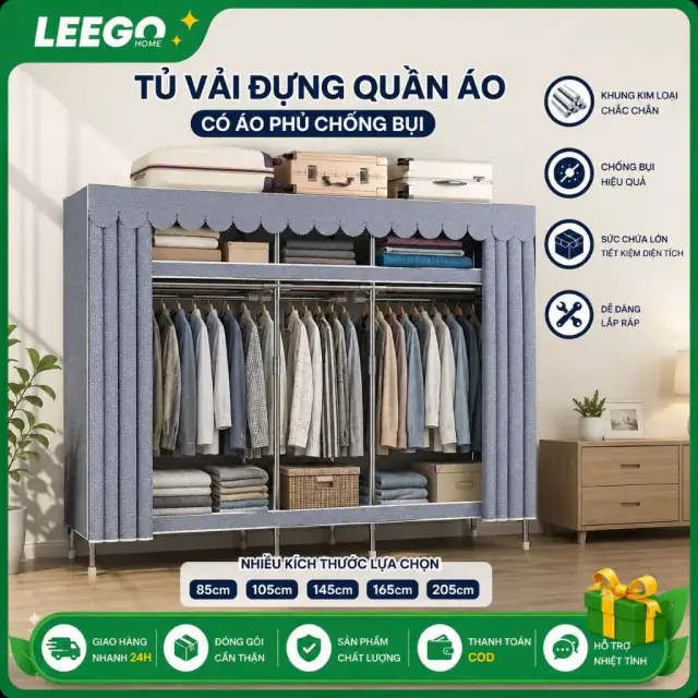 Tủ quần áo LEEGO Có thể 20mm chiều rộng 85-205cm